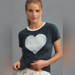 Anthropologie Letluv Heart ringer tee size XXS New with tags
